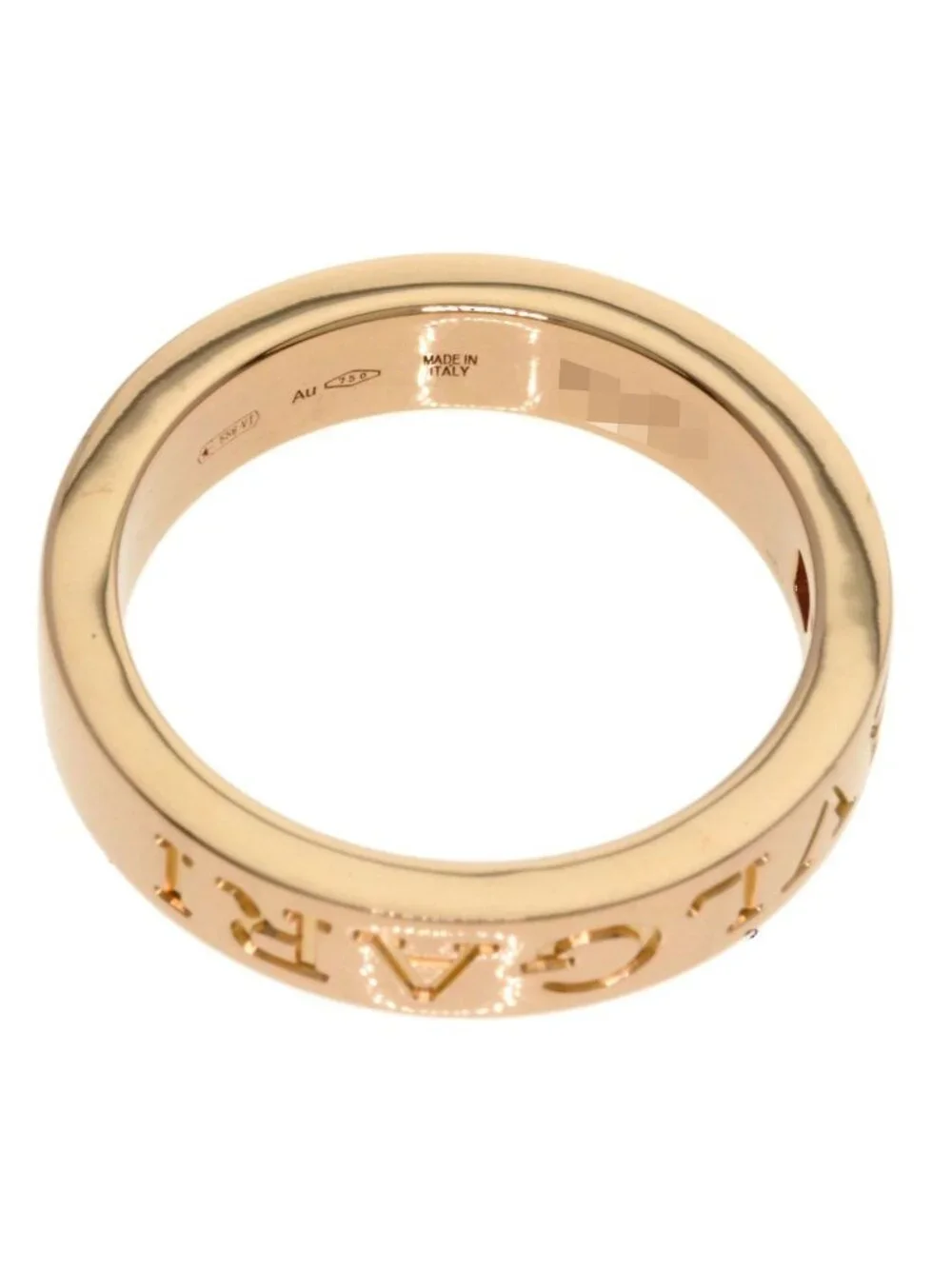 Bvlgari Double Logo Diamond Ring 18k Pink Gold
